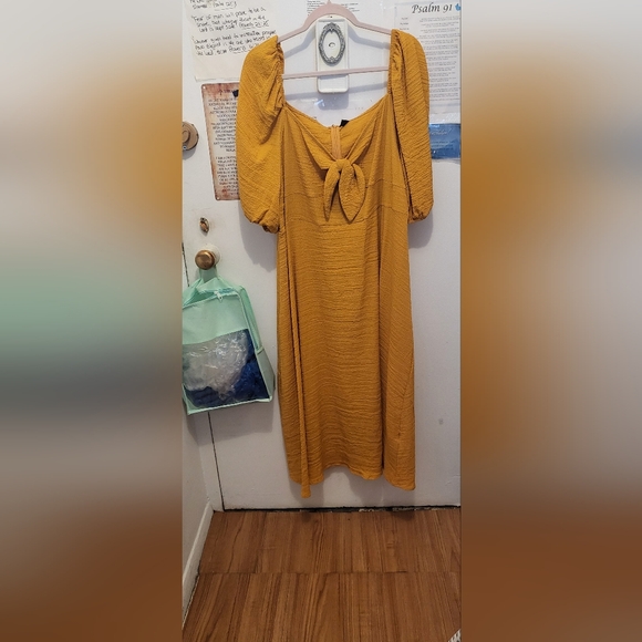 Shein Curve Mustard Yellow Dress - Picture 2 of 2